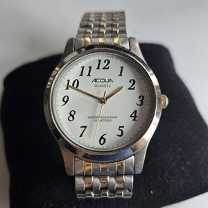Acqua by Timex Men's Classic Silver and Gold Two-Tone Watch AS IS NEED BATTERY